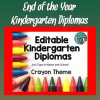 End of the Year Kindergarten Diplomas Editable in PowerPoint for your needs. Just type in name of child and school on the diploma and you are ready to go with these end of year certificates that parents will love. These Kindergarten graduation certificates are crayon themed with cute and colorful bo...