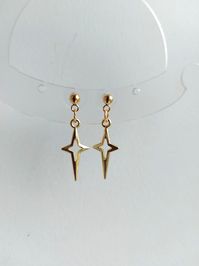 The earrings are adorned with a small star-shaped pendant. The earrings are fastened with stainless steel studs.  Earring length - 3.0 cm (1.2 inches)  The earrings are packed in a gift box.  RECOMMENDATIONS FOR CARE: Do not wet, do not drop, and store in a dark box!