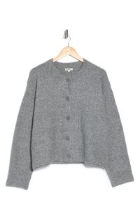 A soft rib-textured knit defines an essential cardigan, a lightweight layer for transitioning your wardrobe into cooler seasons. Button front closure 65% polyester, 13% nylon, 13% acrylic, 6% wool, 3% spandex Hand wash, dry flat Imported