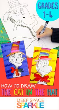 How to draw the Cat in the Hat: free drawing guide from Deep Space Sparkle