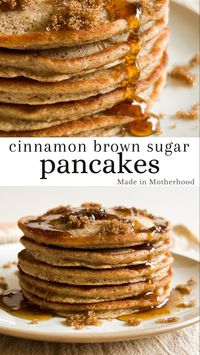 Spicy cinnamon and warm brown sugar make the perfect flavor combination, giving these pancakes warm caramel-like undertones. Pair these fluffy cinnamon brown sugar pancakes with real maple syrup and they could easily become your go-to fall breakfast treat.