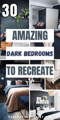 Thinking of going with a dark and moody bedroom? I'm currently getting inspiration for an accent wall in my bedroom, and love these dark accent walls! This post shows you 30 creative bedroom ideas with dark walls, like black themed, green walls in the bedroom, and dark blue. We'll also look at some alternative wall ideas for the bedroom, like wall paneling (love!) and peel and stick wallpaper which is renter friendly.