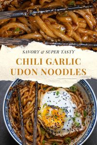 Learn how to make a mouthwatering bowl of umami Chili Oil Udon Noodles in less than 10 minutes. This Chili Oil Udon Noodle Recipe is quick and easy to make at home for dinner, and will impress you with it's flavors and the lovely, greasy texture of the Udon Noodles. If you're a Fan of Asian Noodle Recipes, these Udon Noodles are the one for you!