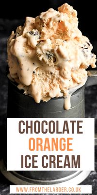 Enjoy the perfect balance of zesty citrus and rich dark chocolate in this Chocolate Orange Ice Cream. Perfect at all times of year, this simple, creamy smooth ice cream is ideal for cold weather or the height of summer.You'll adore each spoonful of this lovely homemade ice cream.