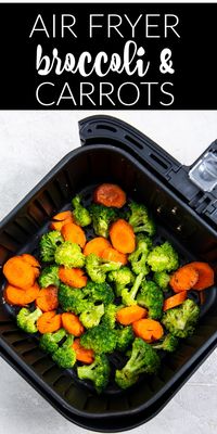 Air Fryer Broccoli and Carrots are lightly seasoned and absolutely delicious tender vegetables. We love this air fryer recipe because the veggies are so crisp, tender and full of flavor that even our kids love it.