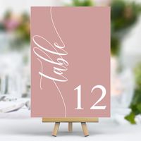 Guide your guests to their seats with these chic elegant dusty rose pink wedding table numbers. Featuring a minimalist design with modern calligraphy, these table numbers add a touch of sophistication to your wedding reception. The soft background and clean, elegant typography ensure easy readability while enhancing your wedding decor. Perfect for any wedding theme, these table numbers help create a refined and organized seating arrangement for your special day.