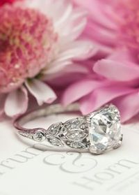 We LOVE our new favorite vintage Art Deco engagement ring, Cypress Point! Trumpetandhorn.com