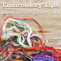 Whether you're new to embroidery or you've been on the stitching scene for decades, it never hurts to revisit some good ole down-home embroidery tips - the kind of tips that never grow old! I'm almost embarrassed to admit it. I looked over some of these lists and articles, and I found myself thin