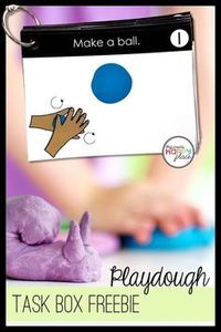 Free Playdough Task Cards Fine Motor Skills Box Activity - This resource is great for kindergarten or preschool!