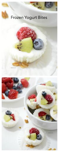 Recipes| These Frozen Yogurt Bites are a simple, quick and healthy snack option that taste great! www.theidearoom.net