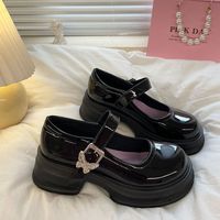 These Aesthetic Butterfly Mary Janes come in a vegan leather construction, with a heeled platform treaded sole, and a cute butterfly-shaped buckle closure Material: Vegan Leather Run small, please review the sizing information