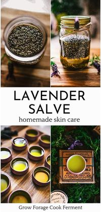 Dive into homemade skin care with our lavender salve recipe. This DIY body care recipe combines medicinal flowers like lavender with nourishing coconut oil, olive oil, and beeswax to create a healing salve for the skin. Ideal for soothing and moisturizing dry areas. Find more homemade beauty products, natural remedies, and herbalism for beginners at growforagecookferment.com.