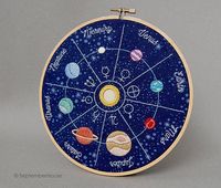 Hand Embroidery Patterns Solar System Space Themed Embroidery by SeptemberHouse