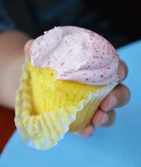 Lemonade Cupcakes with Fresh Raspberry Frosting