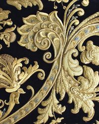 Goldwork embroidery.