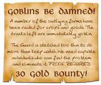 A perfect low level starter for any D&D or fantasy TTRPG game - it's always goblins... or is it? Whatever is out in those woods is going to get your adventuring party 30 extra gold. Follow the link for ways to use the poster in your home RPG games, and if you enjoy these posters, consider checking out my patreon! • #DnD #TTRPG #Fantasy #Adventure #TavernPoster #PlotHook #Prompt #Goblins #Heroes #D20 #Papercraft #Prop