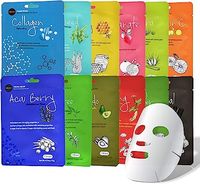 Amazon.com : Celavi Essence Facial Sheet Face Mask Variety Set Classic Authentic Korean Moisturizing Skincare (12-Packs) : Beauty & Personal Care