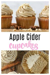 Apple Cider Cupcakes - these homemade apple cupcakes are the perfect recipe for Thanksgiving or any time this Fall! With cinnamon, brown sugar, and fresh apple cider these are sweet, fluffy, and moist! With a brown sugar buttercream with more apple cider stirred in, and pie crumbs on top - these will be a hit!