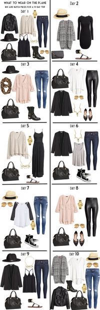 10 Day Packing List 20 pieces in a carry-on for Day wear built from my Capsule wardrobe. #packinglist #travellight #capsule