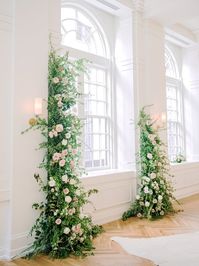 Organic greenery installation for downtown Nashville wedding at the Noelle. Wedding Floral Designer, Rosemary and Finch.