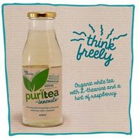 Puritea organic ice tea: INNOVATE. Organic white tea with l-theanine and a hint of raspberry.