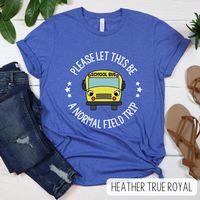 Please let this be a normal field trip! With the Frizz? No way! 🚌 Rock this super cute t-shirt on your next field trip! Perfect for teachers and chaperones! This shirt is made from a super soft and light weight fabric. It is both comfy and flattering! ✨ 100% combed and ring-spun cotton (Heather colors contain polyester) ✨ Unisex Sizing: Please see the size guide in the listing photos for best fit! I find the t-shirts run true to size! ✨ Crew Neck Shirts are made to order. Please factor in 2-7 b