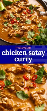 Satay lovers rejoice! This is the stuff food dreams are made of – chicken marinated in an authentic homemade Satay Seasoning, then simmered in an incredible Satay Peanut Sauce (Malaysian restaurant recipe). No hard to find ingredients, simple to make, guaranteed to blow your mind!