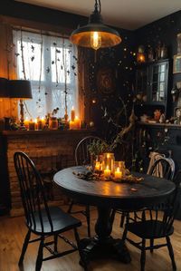 Elevate your space with witchy room inspiration from a daily interior designer. Discover the top 5 decor ideas to transform your home into a magical retreat. Descover more  ...    #Fall #Decor #ad #Inspiration #thanksgiving #Autumn  Witchy decor ideas, Halloween room decor, Gothic home decor, Bohemian room inspiration, Wiccan room decorating