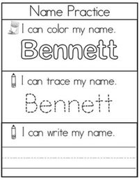 Editable Name Practice Tracing Writing Fine Motor Worksheets Back to School