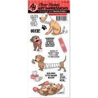 "Find the Art Impressions Funny Farm Doggy Kisses Clear Stamps at Michaels. com. Add wonderful images and phrases to cards and more with these repositionable cushioned stamps! Add wonderful images and phrases to cards and more with these repositionable cushioned stamps! With such a large variety of animated stamps, you are sure to find the perfect match for every project! Details: Doggy kisses 7.75\" x 3.75\" sheet size 13 clear stamps Photopolymer For use with acrylic blocks (sold separately) |