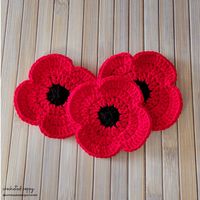 Crocheted Poppy - The Cambridge Poppy Project