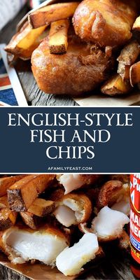 Our English-Style Fish and Chips have moist and tender, flaky fish with a super light and crispy coating and crispy fried potatoes served alongside.