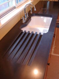 Concrete Countertop with Integral Drainboard