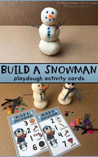 Build a Snowman Playdough Activity Cards by Gigi Smith | TpT