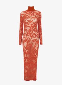 Shop the Alaïa Dark Orange Long Dress In Strech Lace for women. Shop the PL store online now and receive free standard shipping.