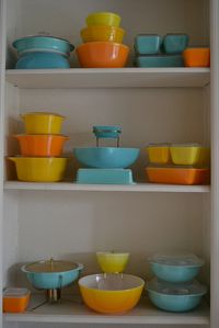 Pyrex Kitchen Orange and Turquoise