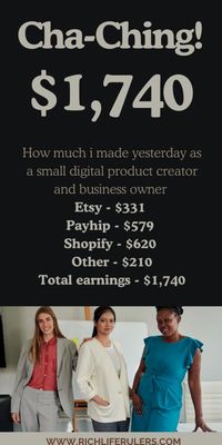 Curious about how much digital creators actually make? I’m sharing my daily income report, with detailed earnings from Etsy, Payhip, and Shopify. This is your sign to start selling your own digital products today!