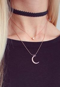 Cosmic Chic layered moon choker necklace.