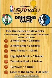 All the fun drinking rules you need to enhance the NBA Finals! Celtics vs Mavericks! #nba #drinking #games 