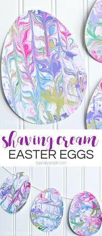 With just a few supplies, make this fun Easter Egg craft using marbled paper. The kids will have so much fun getting a little messy and creating some Easter decorations!