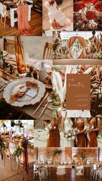 This burnt orange color wedding scheme is perfect for a fall wedding!