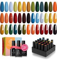 Beetles 20 Pcs Fall Winter Gel Nail Polish Kit, Nail Gel Polish Red Yellow Orange Green Gel Polish Set