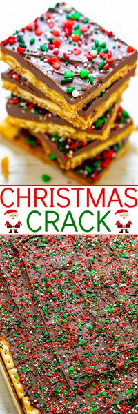 Christmas Crack is a highly addictive, salty-sweet, crunchy, EASY Christmas treat that's IRRESISTIBLE!! Great for gifts and cookie exchanges!