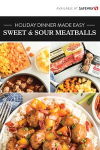 Aidells® Teriyaki & Pineapple Meatballs and Jimmy Dean® Hickory Smoked Bacon bring the flavor to this family-favorite recipe for Sweet and Sour Meatballs. Serve over rice for an easy weeknight dinner solution during the busy holiday season. Or, serve these meatballs with toothpicks for the ultimate savory bite! Either way, there's no wrong way to enjoy this dish. Click for the full recipe.