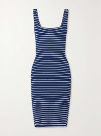 HUNZA G Tank striped seersucker mini dress