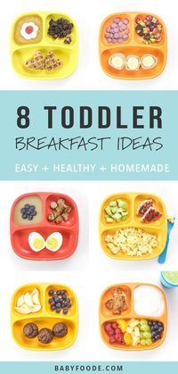 You'll love these 8 Healthy Toddler Breakfasts ideas! They're fast, easy, and healthy, filled with protein, fiber and other essential vitamins and minerals for growing toddlers! These healthy breakfast ideas will keep your toddler happy and healthy! #breakfast #toddler #healthy #recipes #onthego