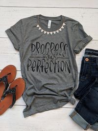 Progress over Perfection tee | Etsy