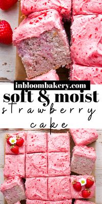 This is the best strawberry cake! It's extra moist with lots of fresh strawberry flavor, filled with strawberry cream and topped with luscious strawberry cream cheese frosting. This easy strawberry cake recipe is the perfect thing to bake for strawberry season!