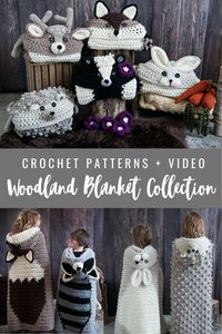 Hooded Woodland Blanket Collection - MJ's off the Hook Designs