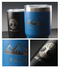 Glassical made all of our employees two tumblers laser-engraved with their names and whatever else. Gotta love these gifts!  #tumbler #cup #drink #coffee #laser #engraving #mug #gift #holiday